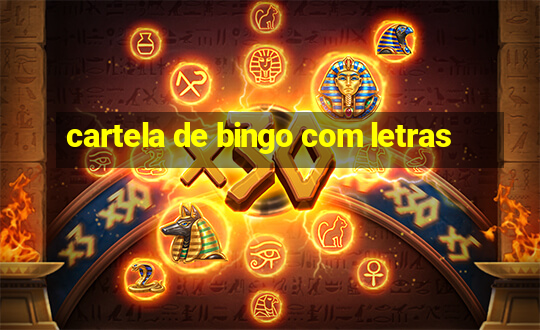 cartela de bingo com letras