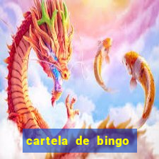 cartela de bingo com letras