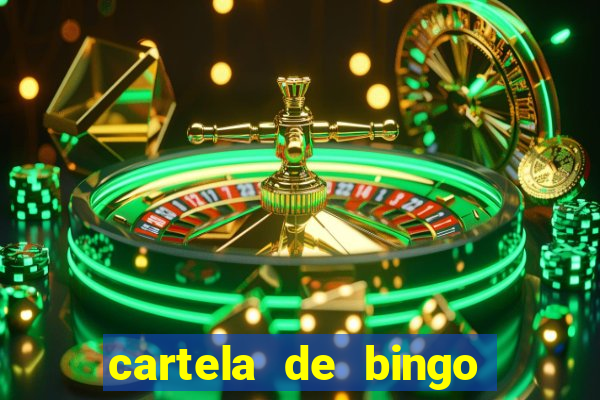 cartela de bingo com letras