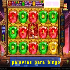 palavras para bingo cha de bebe